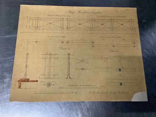 Orginele technische tekeningen thijssbrüke szegedin uit 1858 - afbeelding 30 van  51