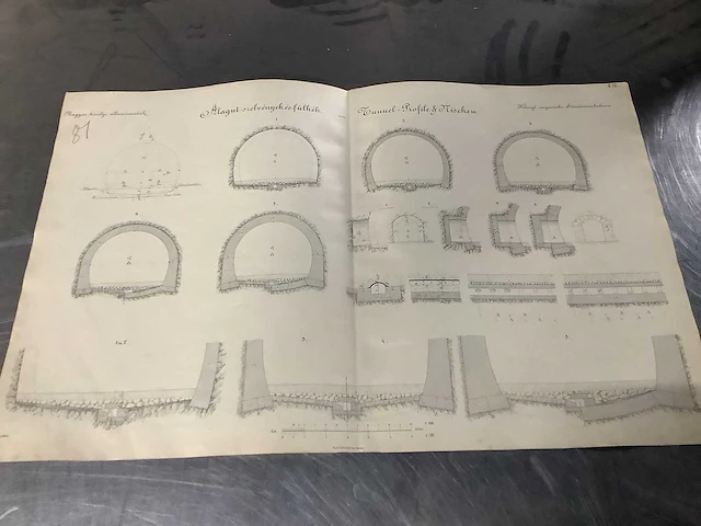 Orginele technische tekeningen thijssbrüke szegedin uit 1858 - afbeelding 48 van  51