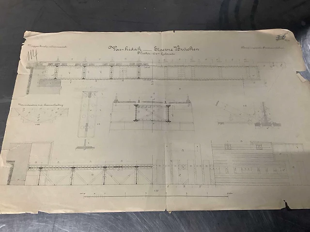 Orginele technische tekeningen thijssbrüke szegedin uit 1858 - afbeelding 49 van  51