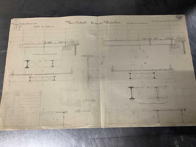 Orginele technische tekeningen thijssbrüke szegedin uit 1858 - afbeelding 50 van  51