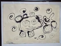 Orginele tekening karel appel handgesignieerd