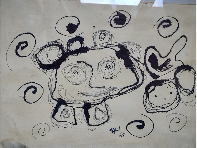 Orginele tekening karel appel handgesignieerd - afbeelding 3 van  6