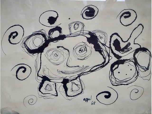 Orginele tekening karel appel handgesignieerd - afbeelding 4 van  6