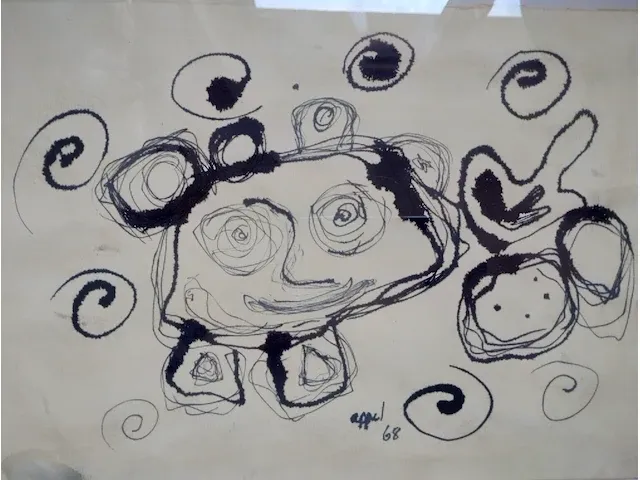 Orginele tekening karel appel handgesignieerd - afbeelding 5 van  6