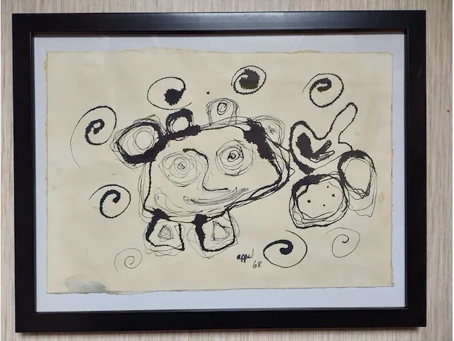 Orginele tekening karel appel handgesignieerd - afbeelding 6 van  6