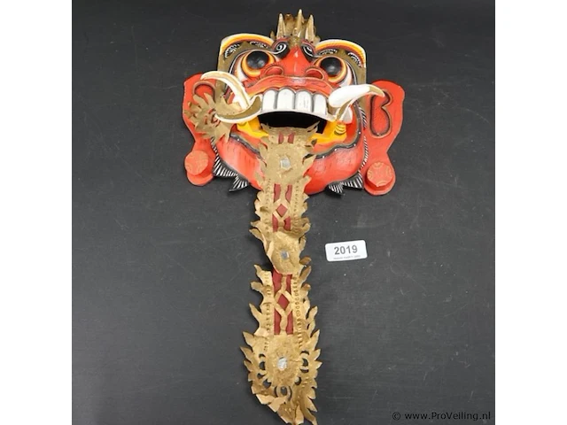 Origineel houten indisch masker - afbeelding 1 van  5