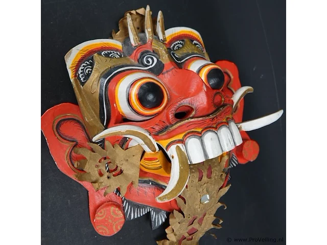 Origineel houten indisch masker - afbeelding 4 van  5