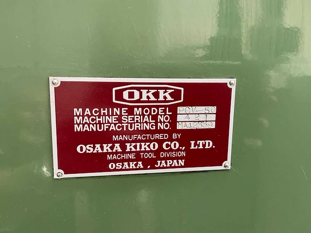 Osaka kiko pcv50 cnc freesmachine - afbeelding 21 van  33