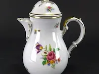 Oscar schaller & co. bavaria theepot (jaren '20 vorige eeuw) met bloemen- en goud decoraties - afbeelding 1 van  5