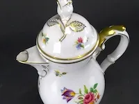 Oscar schaller & co. bavaria theepot (jaren '20 vorige eeuw) met bloemen- en goud decoraties - afbeelding 2 van  5