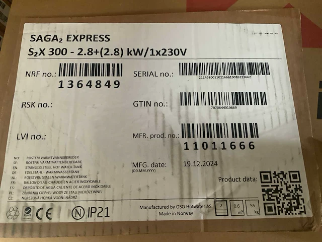 Oso saga 2 express warmwater tank - afbeelding 7 van  7