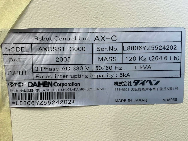 Otc axcss1-c000 lasrobot - afbeelding 7 van  7