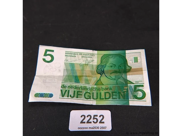 Oud 5 gulden briefje - afbeelding 1 van  3