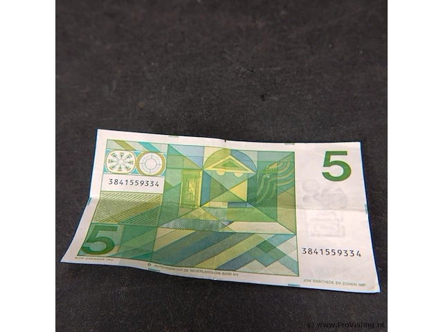 Oud 5 gulden briefje - afbeelding 2 van  3
