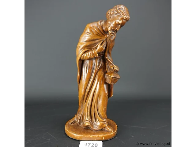 Oud aardewerk religieus beeld - afbeelding 1 van  5