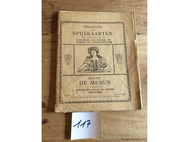 Oud boekje spijskaarten - afbeelding 1 van  3