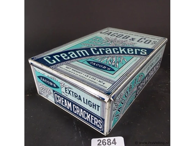 Oud cream crackers blik - afbeelding 1 van  5