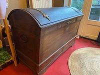 Oud massief eiken schatkist - afbeelding 3 van  5