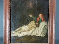 Oud olieverfschilderij "de bewening van christus" - afbeelding 1 van  5