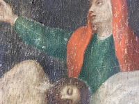 Oud olieverfschilderij "de bewening van christus" - afbeelding 3 van  5