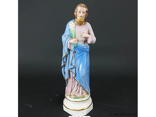 Oud porseleinen beeld heilige josef - afbeelding 1 van  5