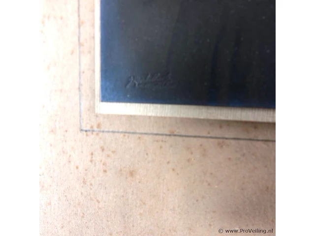 Oud portret in passe-partout en in houten lijst - afbeelding 4 van  5