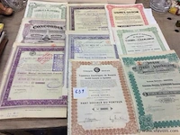 Oude aandelen 9stulks - afbeelding 1 van  4