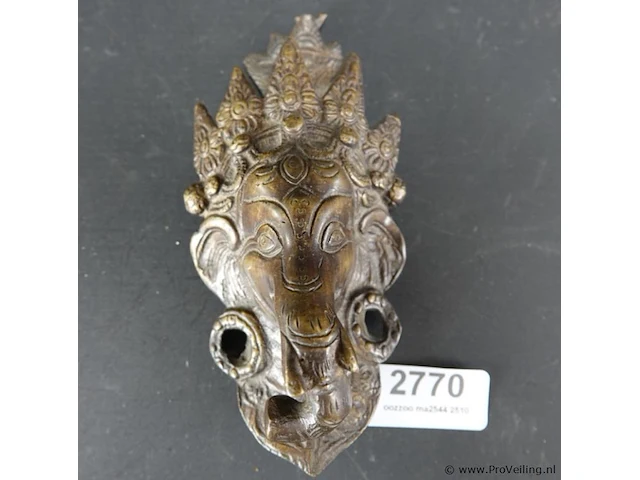 Oude bronzen ganesha sculptuur - afbeelding 1 van  5