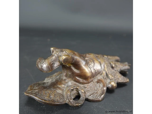 Oude bronzen ganesha sculptuur - afbeelding 2 van  5