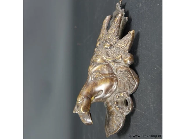 Oude bronzen ganesha sculptuur - afbeelding 3 van  5