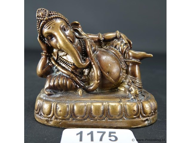 Oude bronzen ganesha - afbeelding 1 van  5