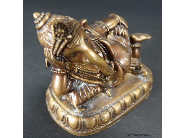 Oude bronzen ganesha - afbeelding 4 van  5