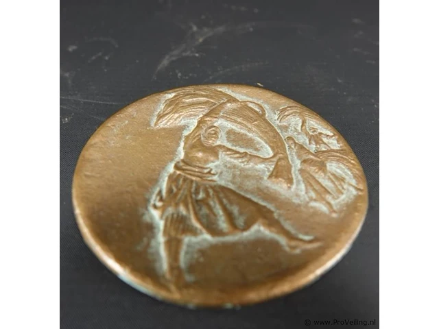 Oude bronzen plaque - afbeelding 2 van  5