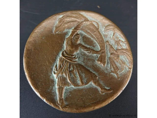 Oude bronzen plaque - afbeelding 3 van  5