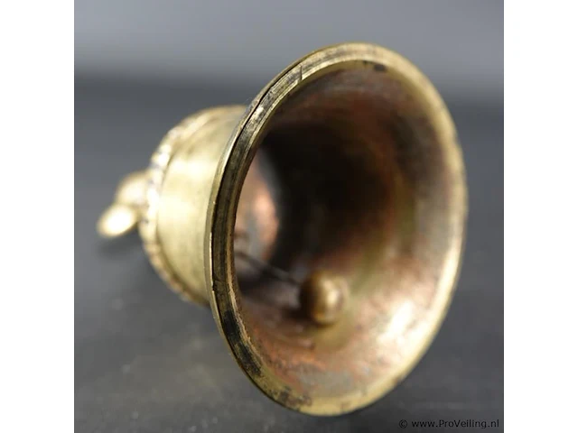 Oude bronzen tafelbel met fleur de lis als handvat - afbeelding 5 van  5