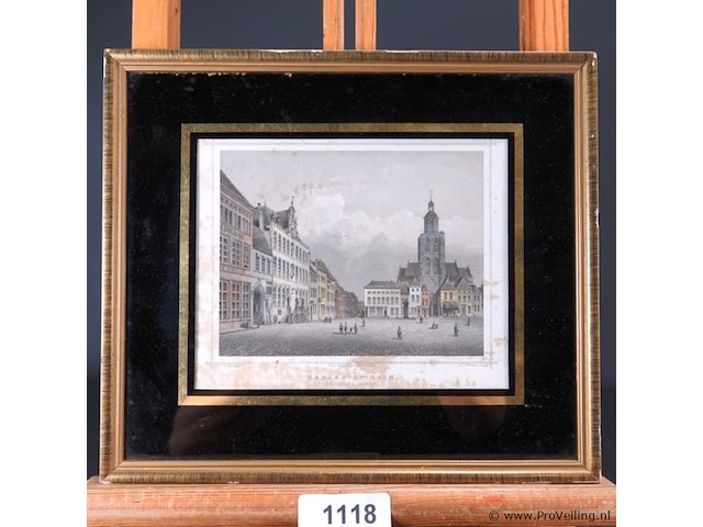 Oude druk de groote markt te bergen-op-zoom - afbeelding 1 van  5