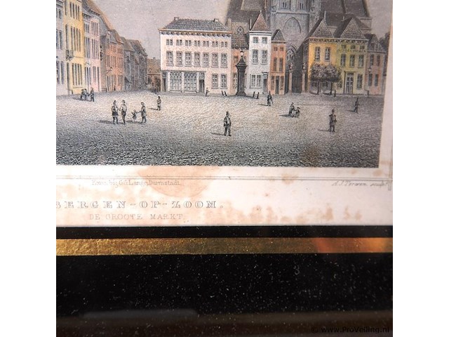 Oude druk de groote markt te bergen-op-zoom - afbeelding 4 van  5