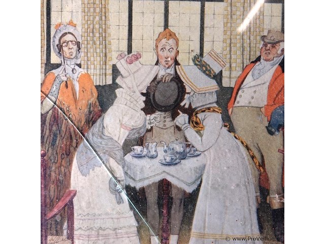 Oude engelse prent in lijst - afbeelding 3 van  5