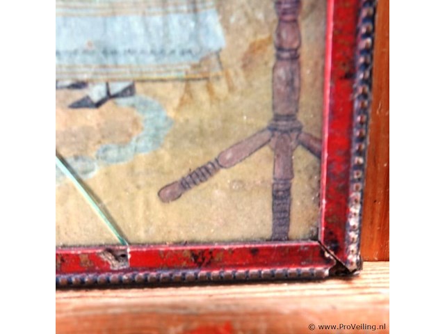 Oude engelse prent in lijst - afbeelding 4 van  5