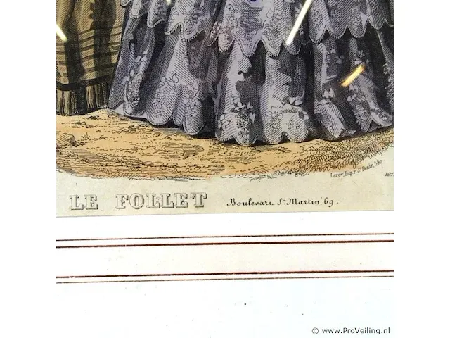 Oude franse modeprent - afbeelding 3 van  5