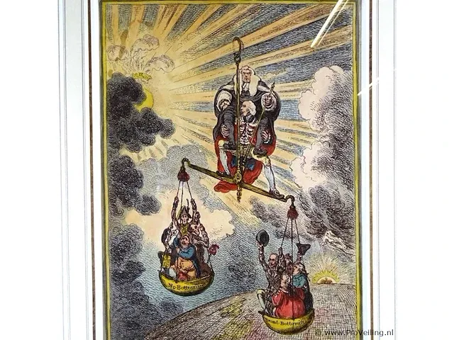 Oude ingekleurde ets - afbeelding 2 van  5