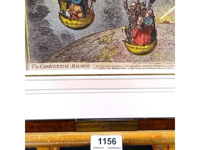 Oude ingekleurde ets - afbeelding 4 van  5