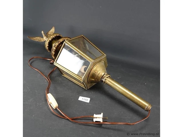 Oude koperen koetslamp - afbeelding 1 van  5