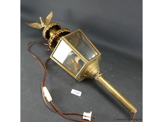 Oude koperen koetslamp - afbeelding 2 van  5