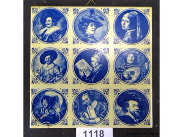 Oude porseleinen tegel - afbeelding 2 van  5