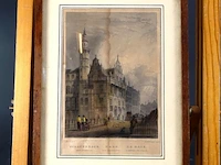 Oude prent stadhuis den haag - afbeelding 2 van  5