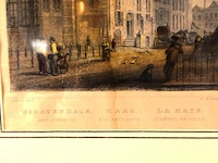 Oude prent stadhuis den haag - afbeelding 4 van  5