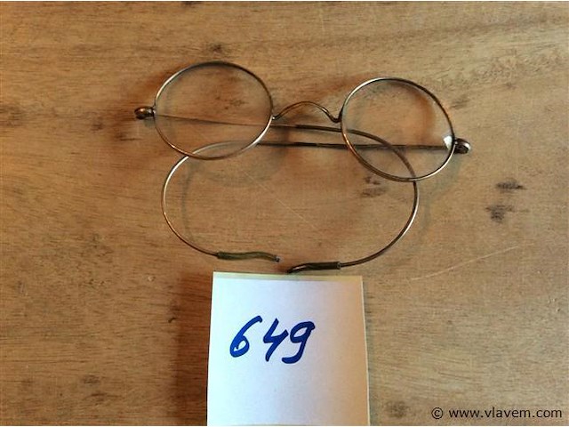 Oude rond bril - afbeelding 1 van  2