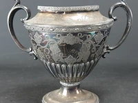Oude suikerpot met gravures - afbeelding 1 van  5