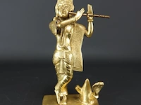 Oude vergulde krishna figuur - afbeelding 1 van  5